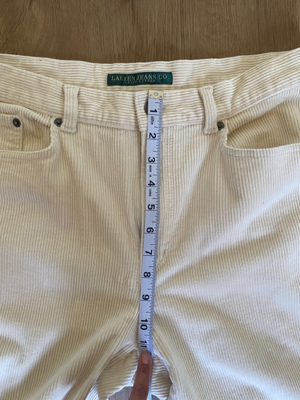 Ralph Lauren White Cream Corduroy Straight-Leg Pants - Picture 3 of 9